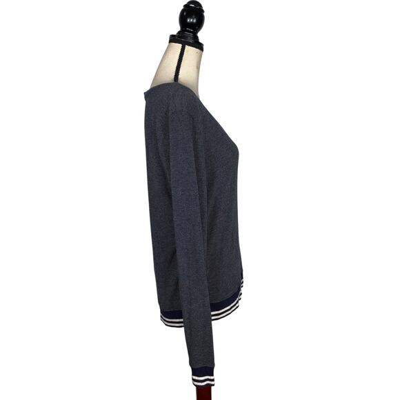 Spiritual Gangster Good Vibe Society Blue V-Neck Savasana Sweatshirt     Size: S - Picture 3 of 5